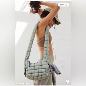 Free People Movement Quilted Baby Carryall Sling Bag in stone sage